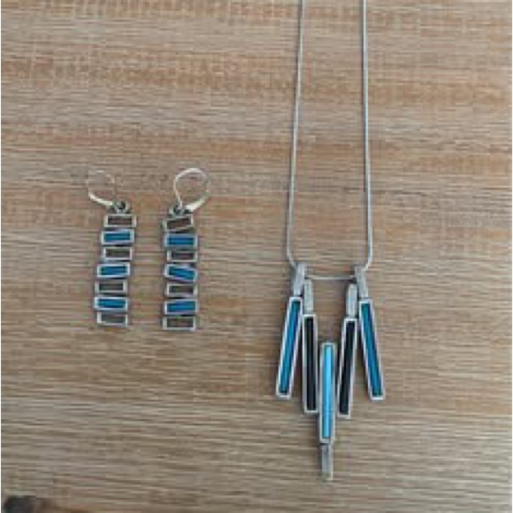 Osmose Blue and Silver Tassel Necklace